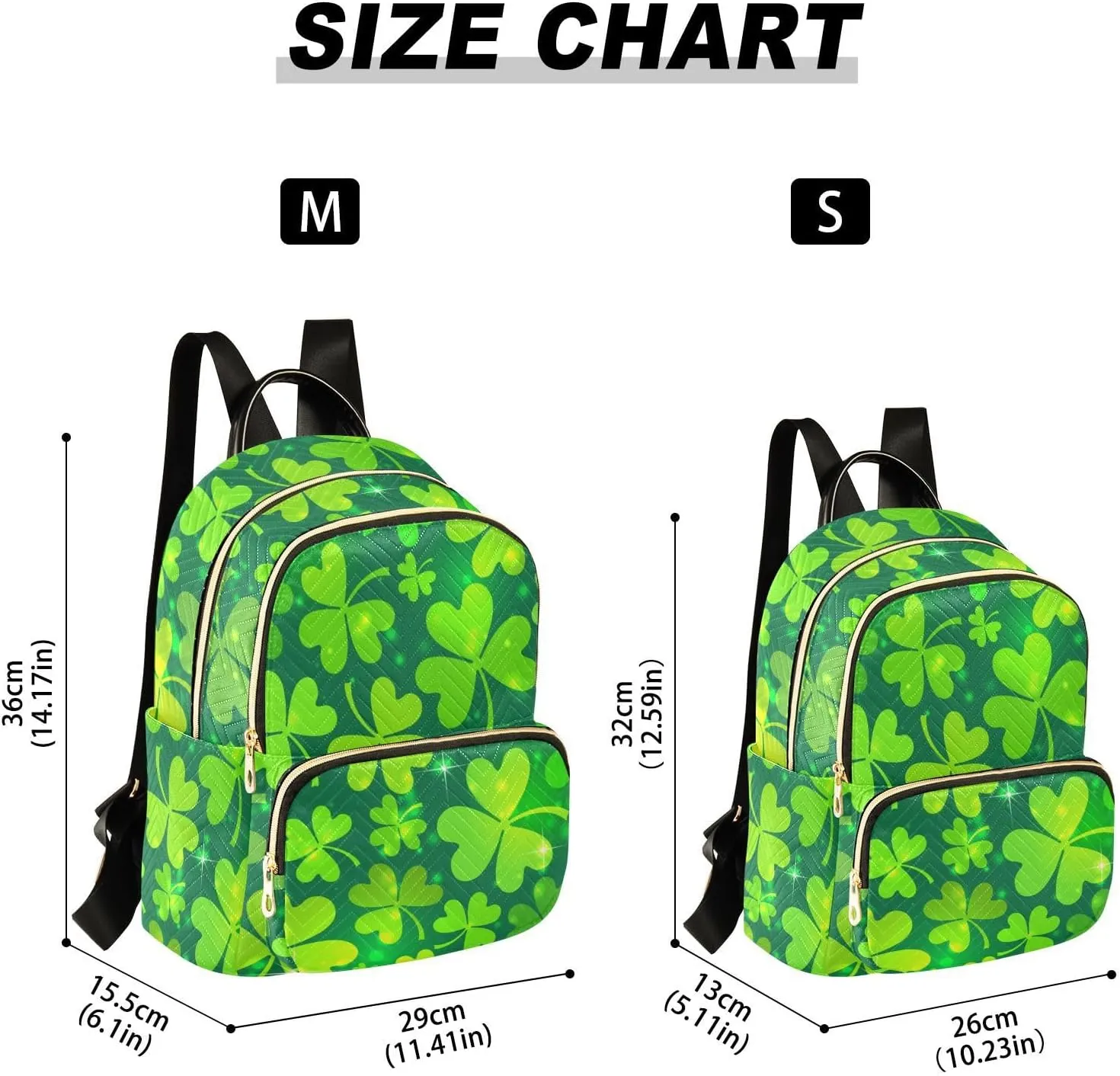Magic Green Clover Mini Backpack for Women, Travel Backpack Purse Daypack Shoulder Bag for Ladies
