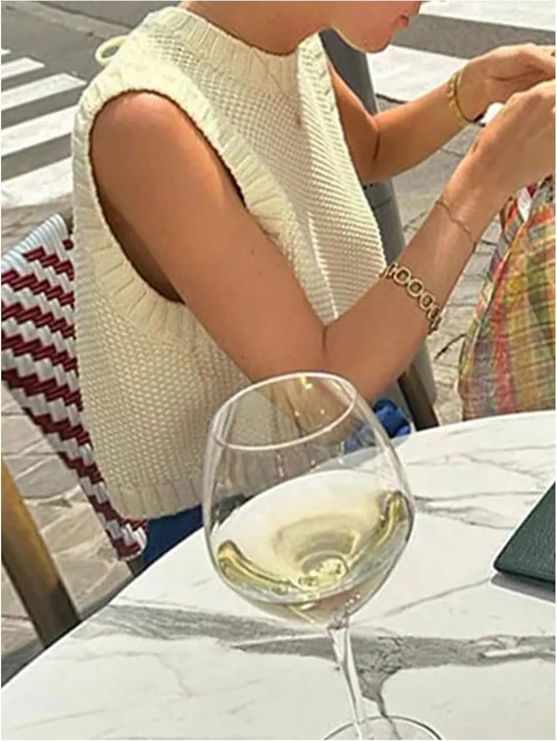 MakeMeChic Women's Sweater Vest Knit Backless Spring Vest Tank Tops