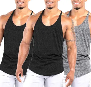 Men's Workout Stringer Tank Tops Athletic Quick Dry Y-Back Tops Bodybuilding Muscle Shirts for Gym1 Or 3 Pack