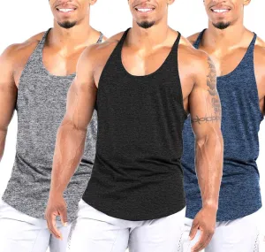 Men's Workout Stringer Tank Tops Athletic Quick Dry Y-Back Tops Bodybuilding Muscle Shirts for Gym1 Or 3 Pack