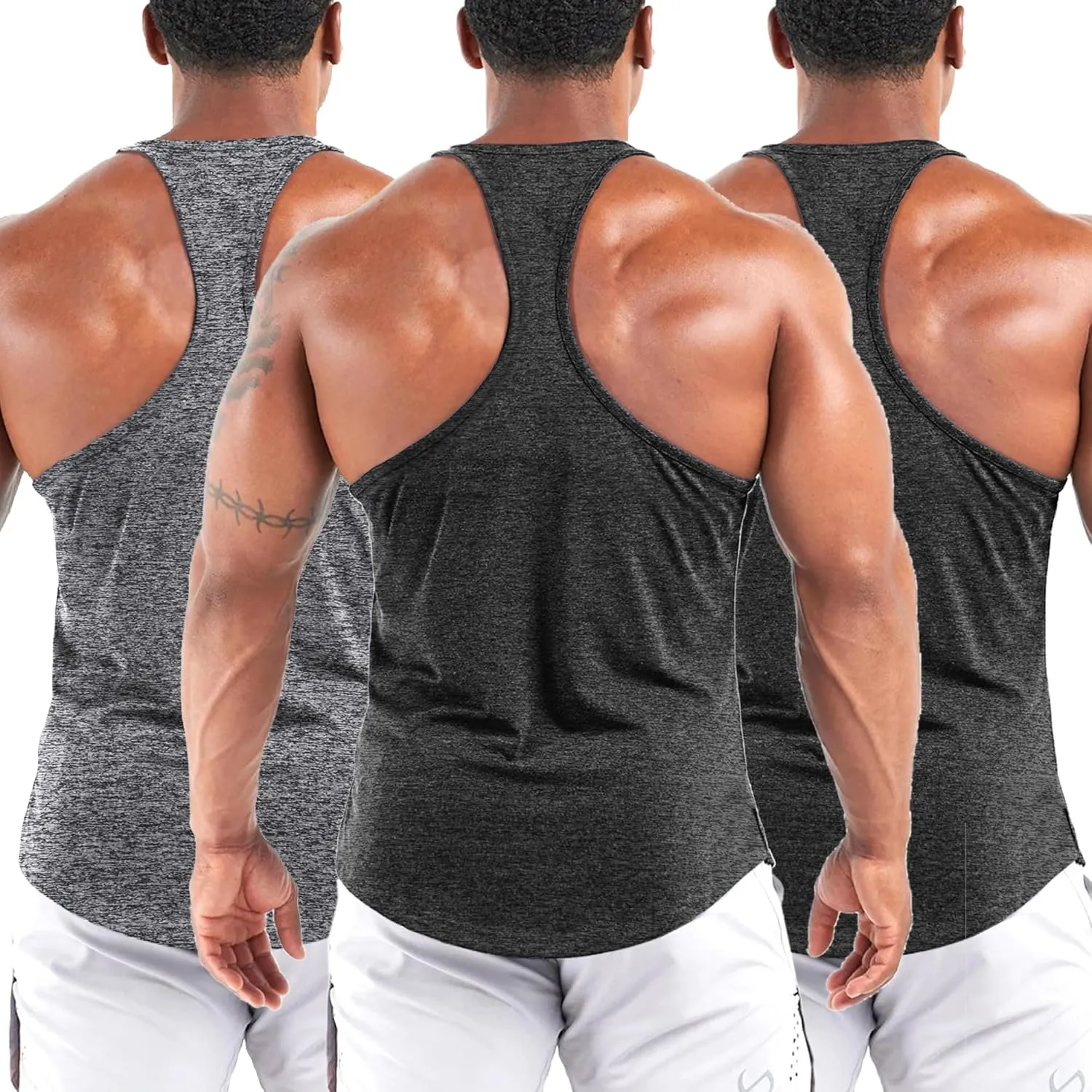 Men's Workout Stringer Tank Tops Athletic Quick Dry Y-Back Tops Bodybuilding Muscle Shirts for Gym1 Or 3 Pack