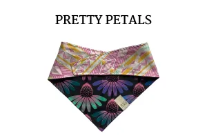 Neon Cone Flowers & Teal, Pink & Yellow Reversible Tie/On Bandana