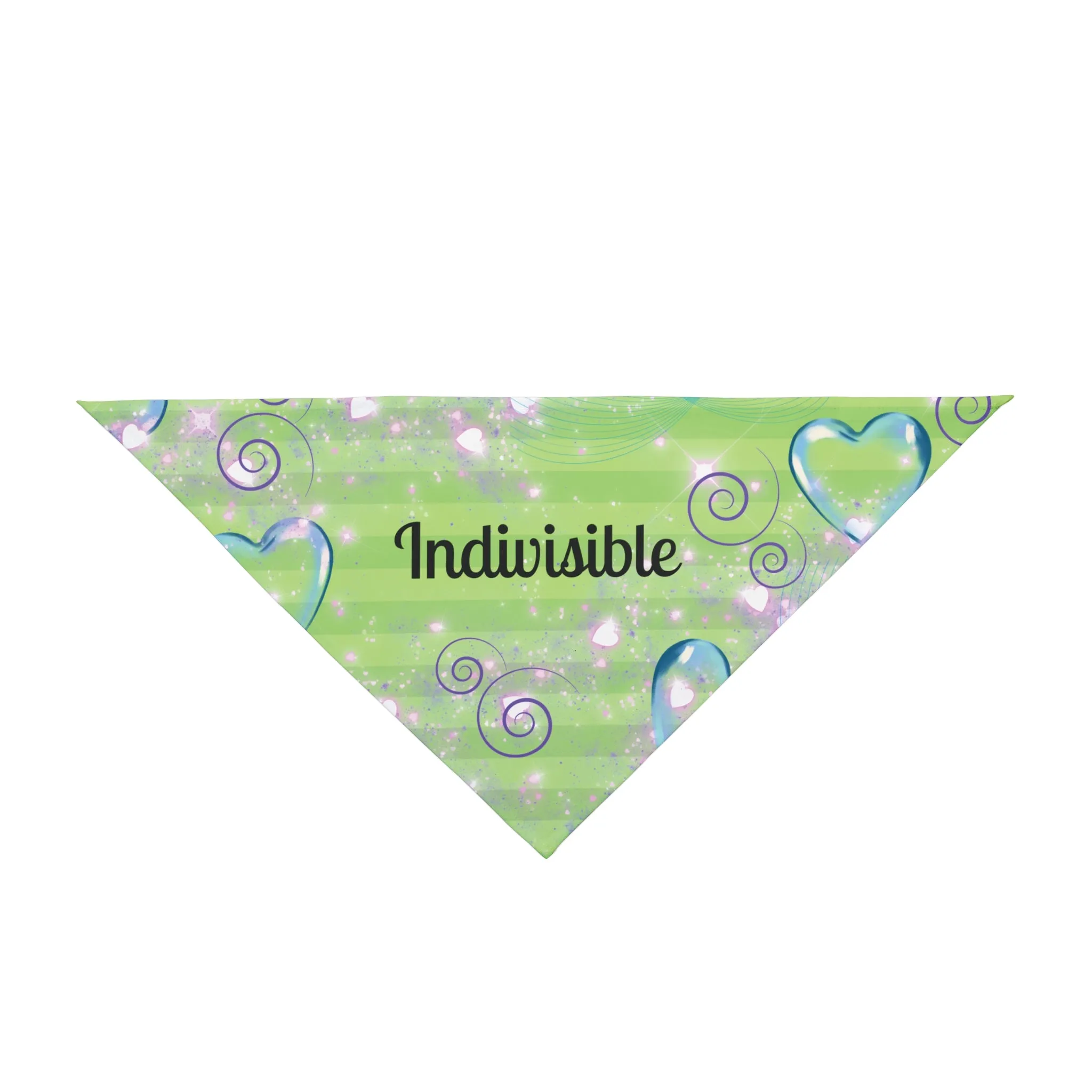 Neon Green Political Pet Bandana With Upbeat "Indivisible" Slogan For Peacefully Protesting Dogs Who March With Their Peeps, Pro-Democracy Dog Mom Gift
