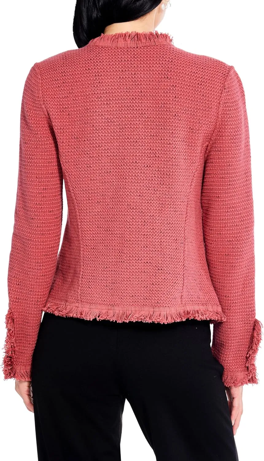 NIC ZOE Women's Fringe Mix Knit Jacket