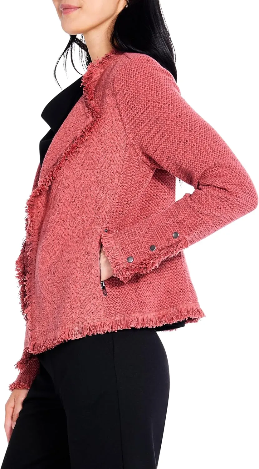 NIC ZOE Women's Fringe Mix Knit Jacket