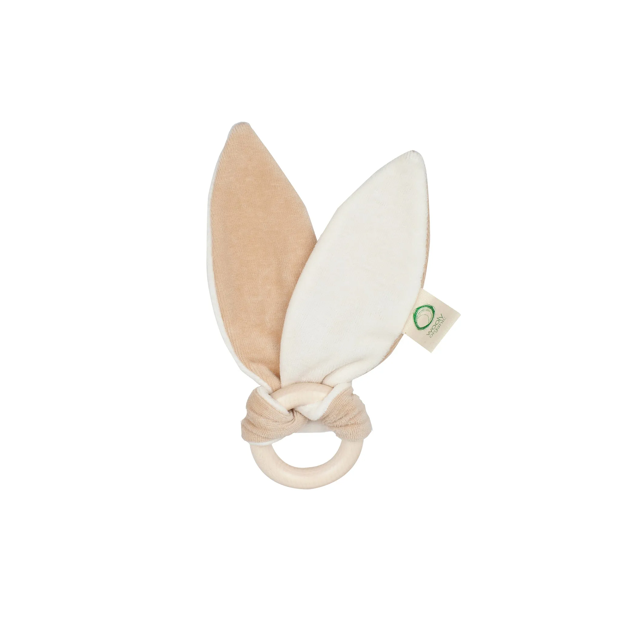 Organic bunny ears with teething ring