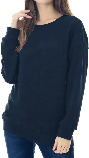 Smallshow Fleece Maternity Nursing Sweatshirt Long Sleeve Breastfeeding Tops