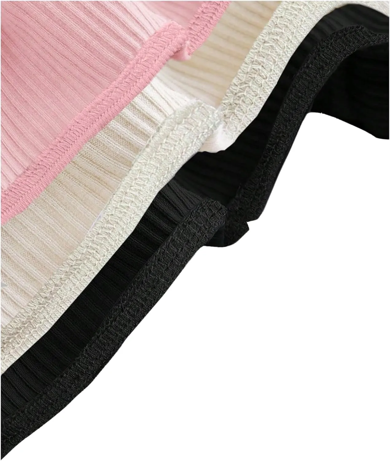 SOLY HUX Women's 3 Piece Tube Top Twist Front Strapless Sleeveless Bandeau Going Out Crop Tops