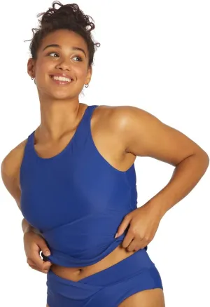 Sporti Women High Neck Tankini Tops - Bathing Suit Tops for Women - Athletic Tank Top Swimsuits with Shelf Bra Support