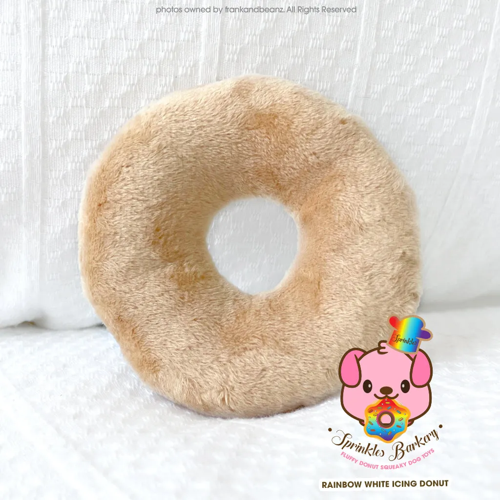 Sprinkles Barkery White Icing Mini Squeaky Donut Dog Toys Plush Pet Toys