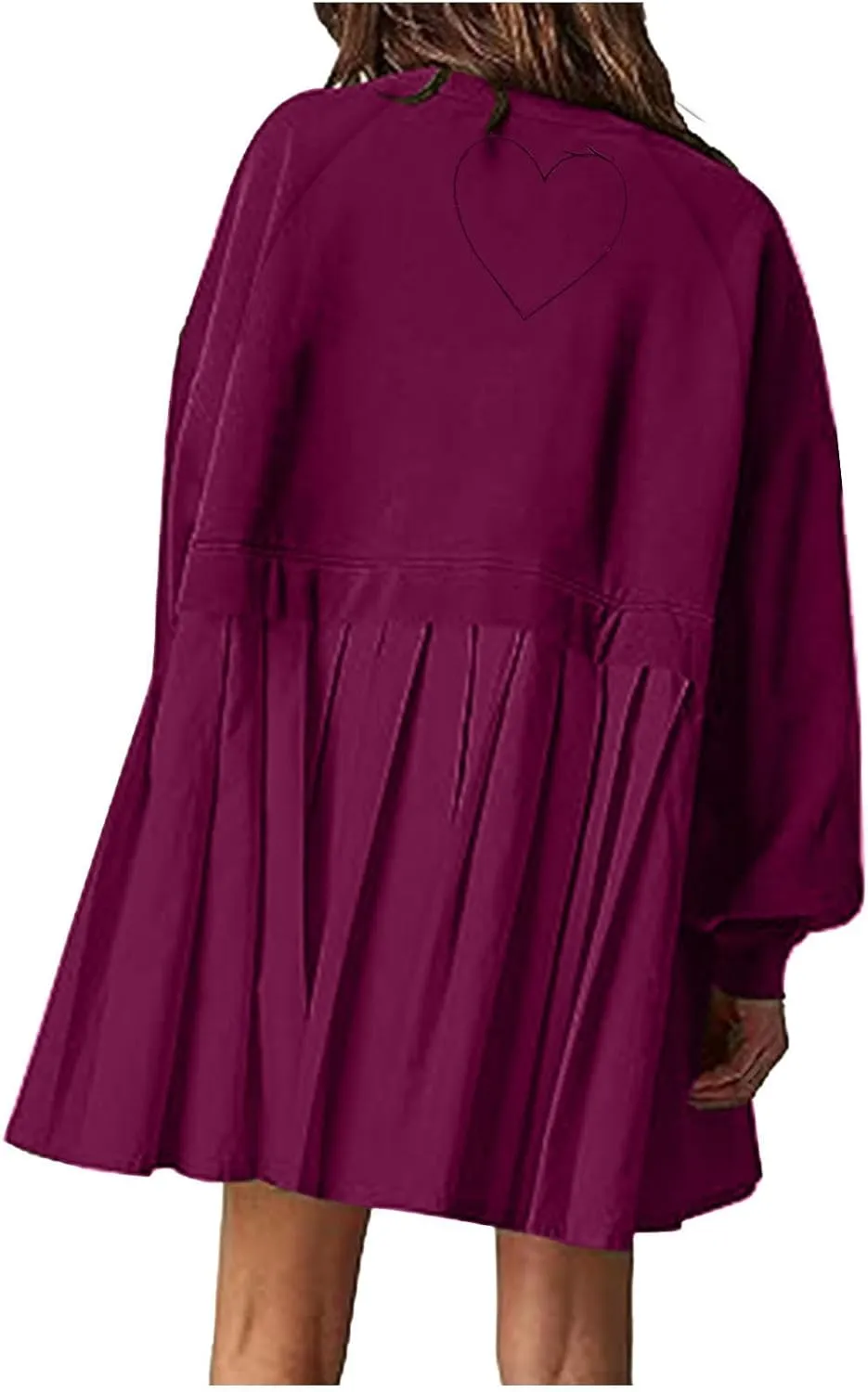 Sweatshirts Dress for Women Fall Long Sleeve Dresses Trendy Pleated Party Dress Casual Mini Dresses 2024