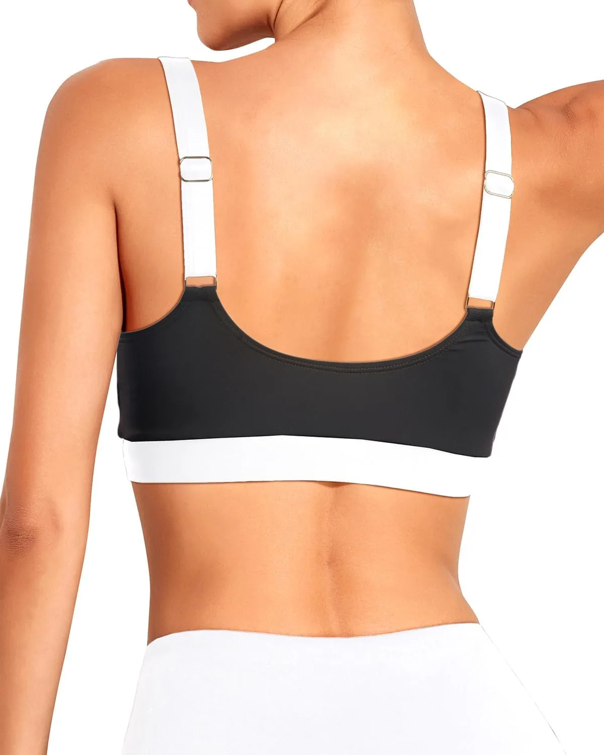 Tempt Me Women Sports Bra Bikini Tops Scoop Neck Bathing Suits Top Padded Swim Crop Tops Only