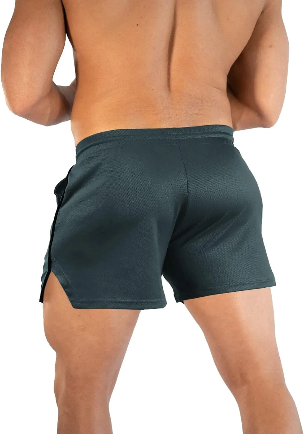 TEZO Mens 5" Gym Workout Shorts Athletic Running Training Quick Dry Short Pants Pockets Lightweight Mesh Activewear