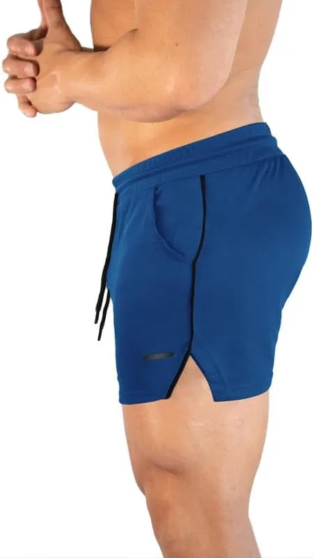 TEZO Mens 5" Gym Workout Shorts Athletic Running Training Quick Dry Short Pants Pockets Lightweight Mesh Activewear