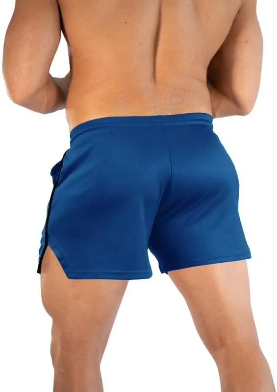 TEZO Mens 5" Gym Workout Shorts Athletic Running Training Quick Dry Short Pants Pockets Lightweight Mesh Activewear
