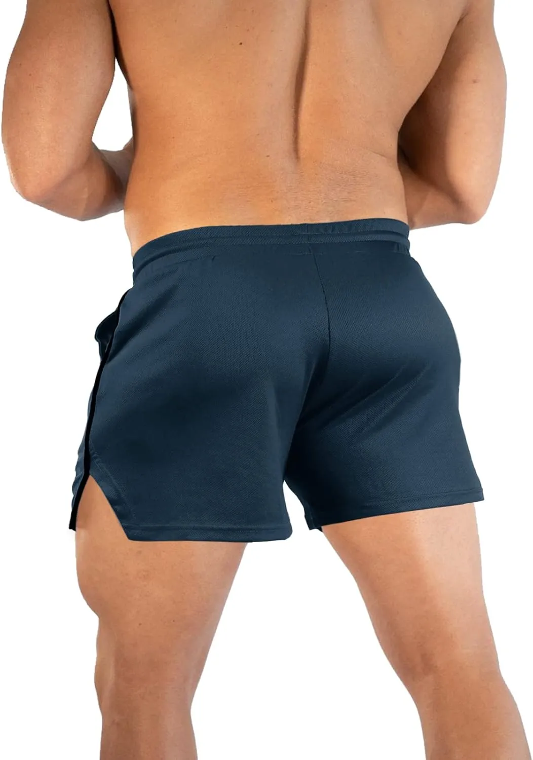 TEZO Mens 5" Gym Workout Shorts Athletic Running Training Quick Dry Short Pants Pockets Lightweight Mesh Activewear