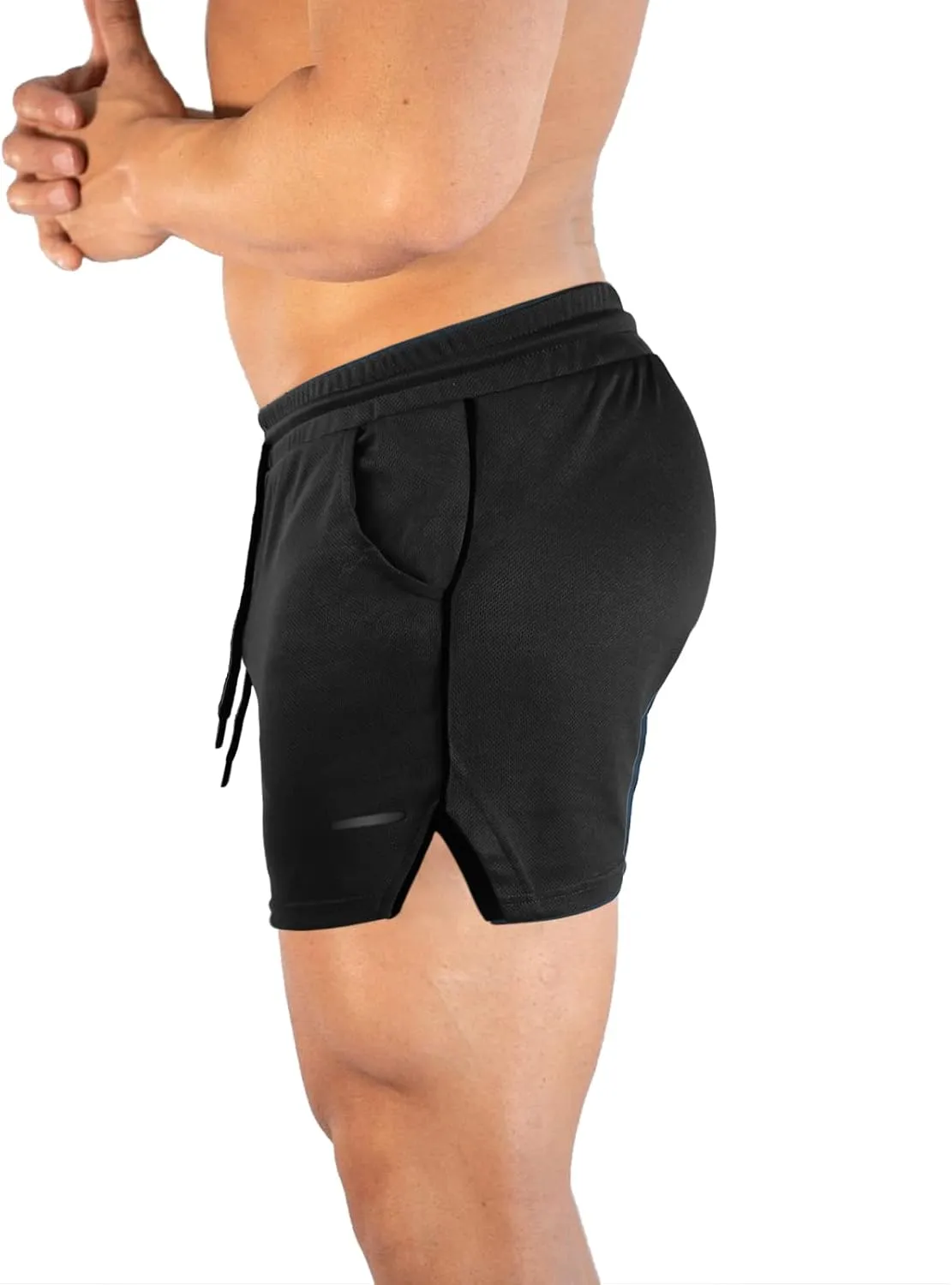TEZO Mens 5" Gym Workout Shorts Athletic Running Training Quick Dry Short Pants Pockets Lightweight Mesh Activewear