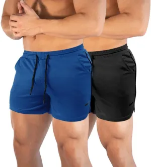 TEZO Mens 5" Gym Workout Shorts Athletic Running Training Quick Dry Short Pants Pockets Lightweight Mesh Activewear