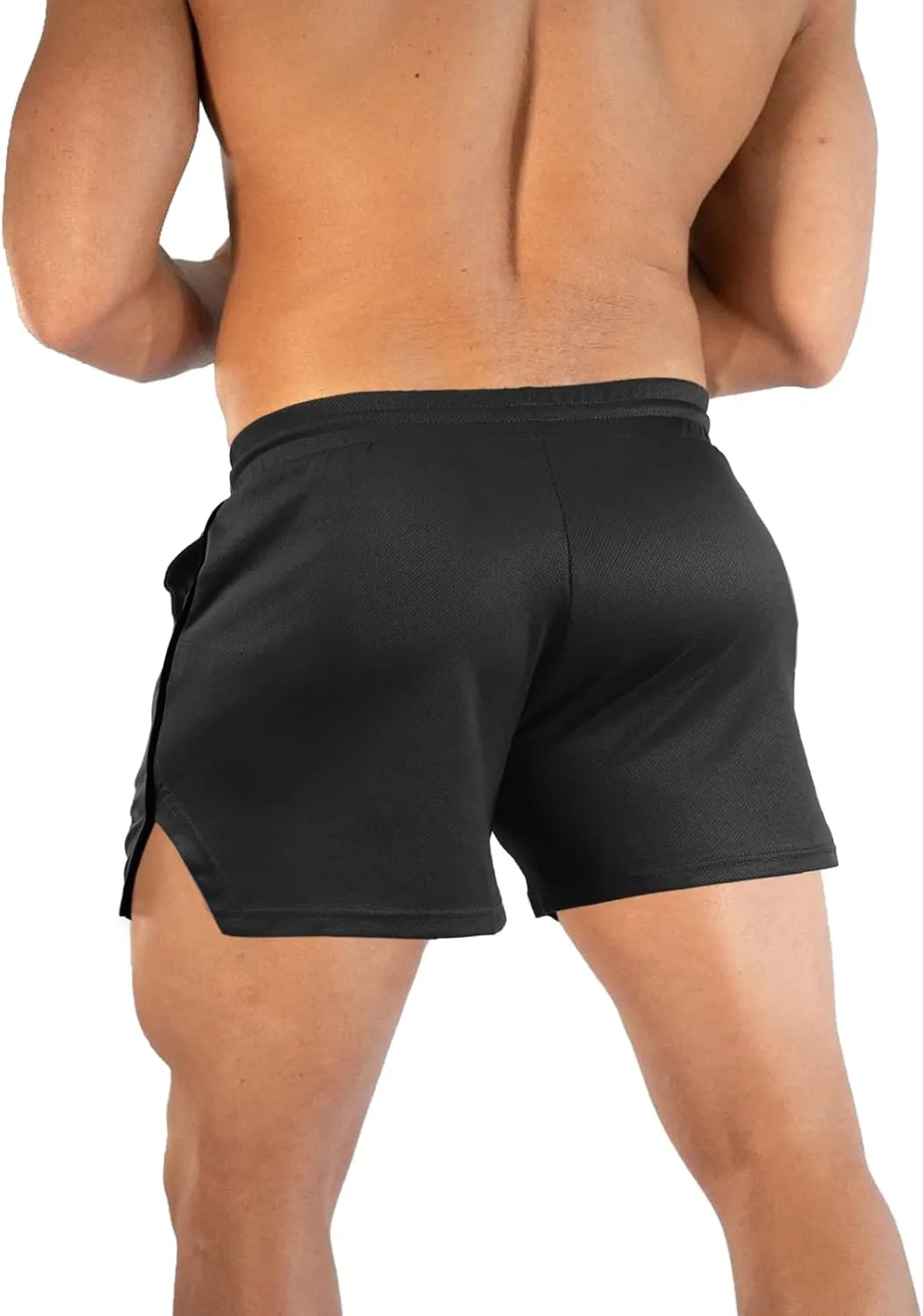 TEZO Mens 5" Gym Workout Shorts Athletic Running Training Quick Dry Short Pants Pockets Lightweight Mesh Activewear