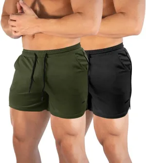 TEZO Mens 5" Gym Workout Shorts Athletic Running Training Quick Dry Short Pants Pockets Lightweight Mesh Activewear