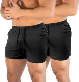 TEZO Mens 5" Gym Workout Shorts Athletic Running Training Quick Dry Short Pants Pockets Lightweight Mesh Activewear