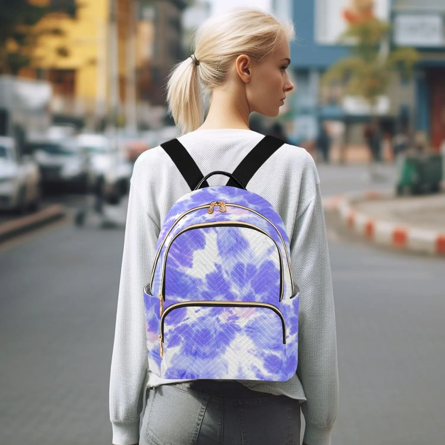 Tie Dye Mini Backpack for Women, Travel Backpack Purse Daypack Shoulder Bag for Ladies
