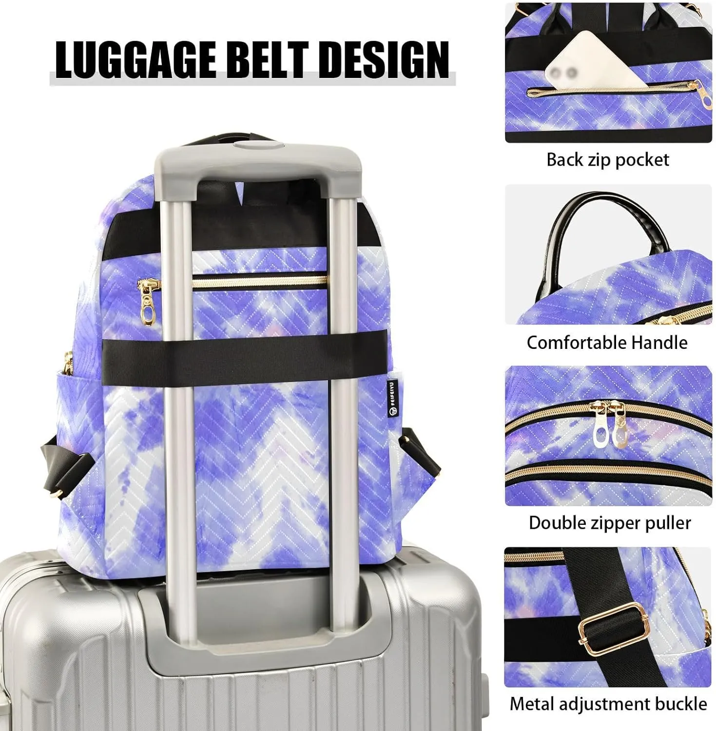 Tie Dye Mini Backpack for Women, Travel Backpack Purse Daypack Shoulder Bag for Ladies