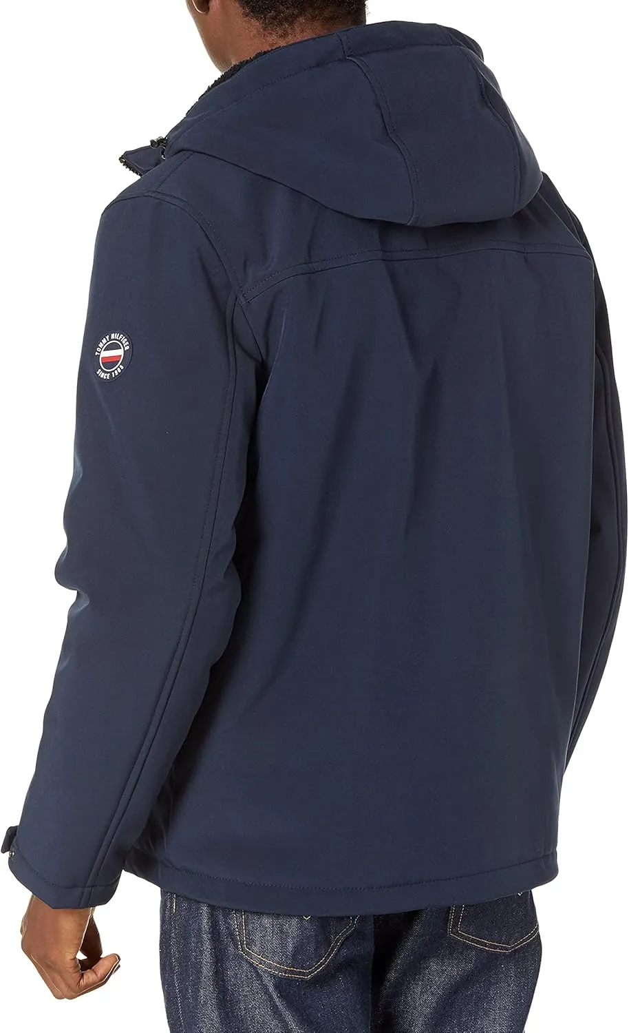 Tommy Hilfiger Mens Hooded Soft Shell Sherpa Lined Performance Field Jacket