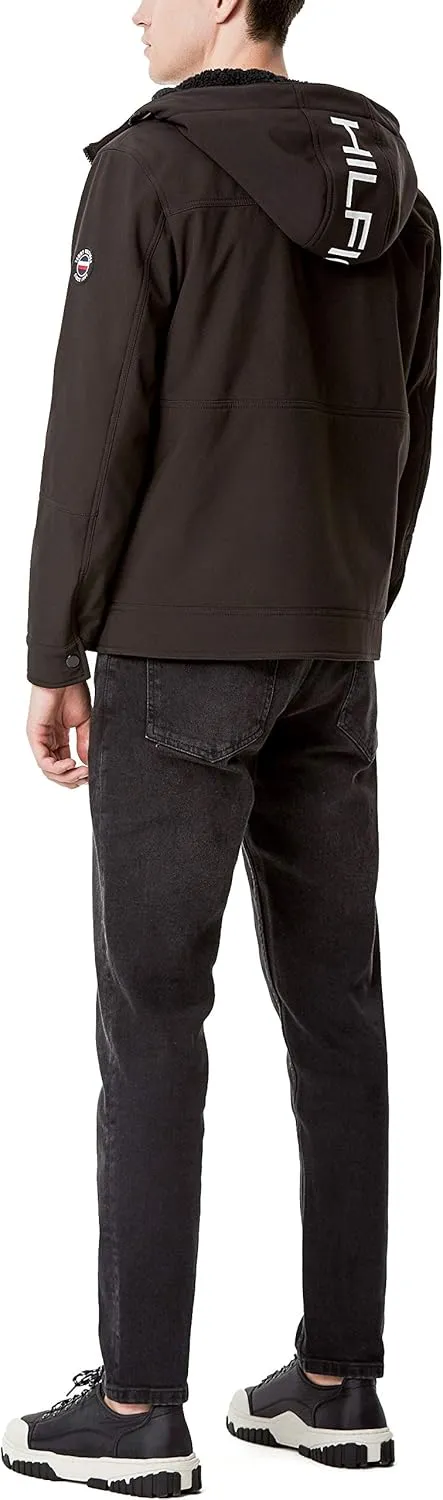 Tommy Hilfiger Mens Hooded Soft Shell Sherpa Lined Performance Field Jacket