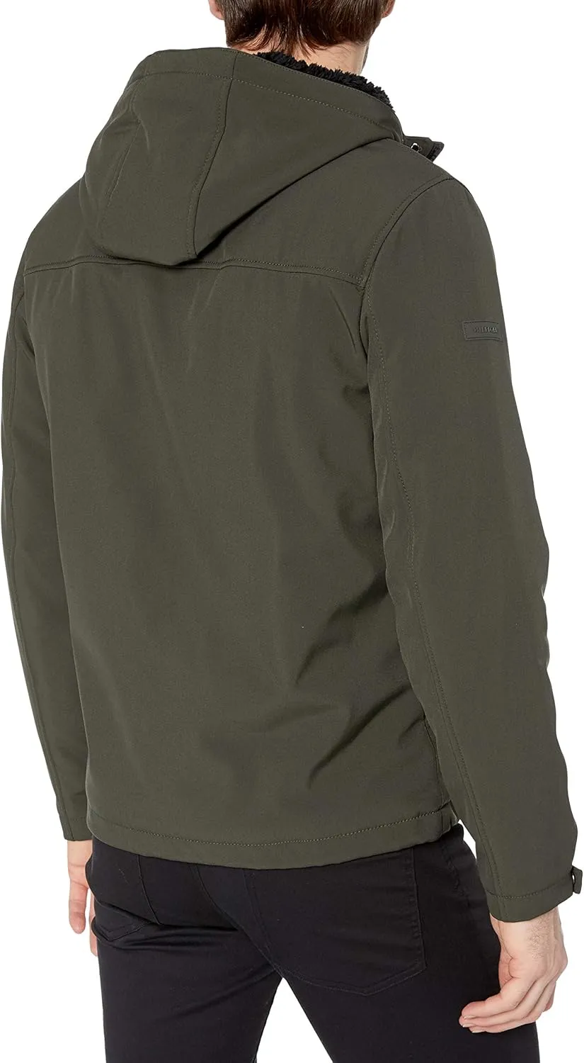 Tommy Hilfiger Mens Hooded Soft Shell Sherpa Lined Performance Field Jacket