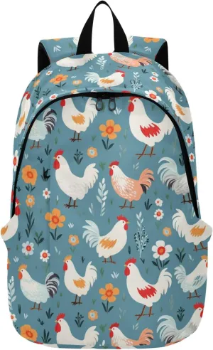 Travel Backpack for Women Laptop Bag Work Fashion Design Daypack Chicken Pattern 4 Large Lightweight Outdoor Casual