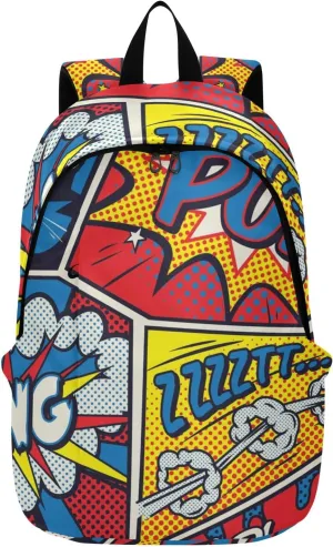 Travel Backpack for Women Laptop Bag Work Fashion Design Daypack Retro Art Comics Large Lightweight Outdoor Casual