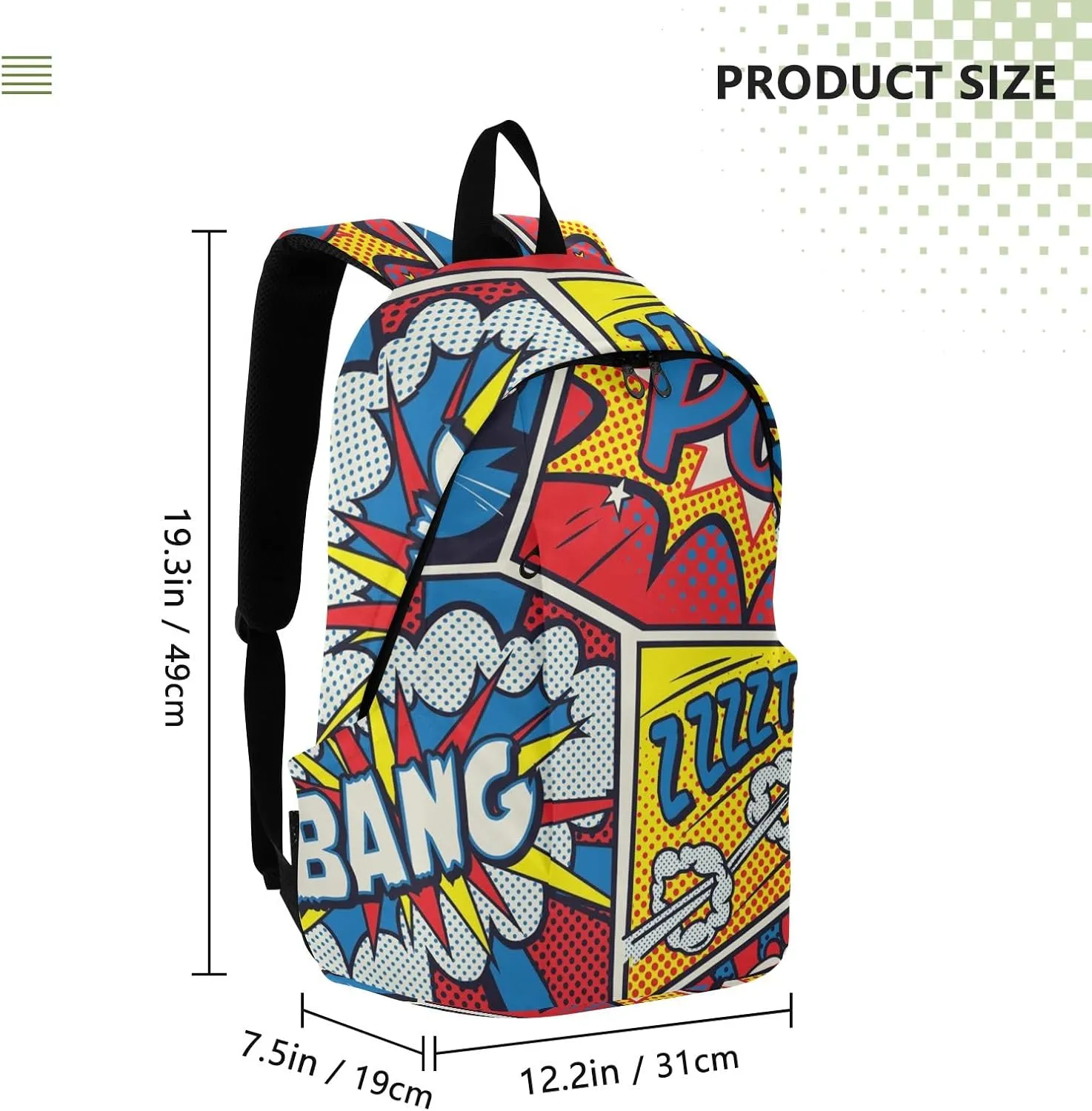 Travel Backpack for Women Laptop Bag Work Fashion Design Daypack Retro Art Comics Large Lightweight Outdoor Casual