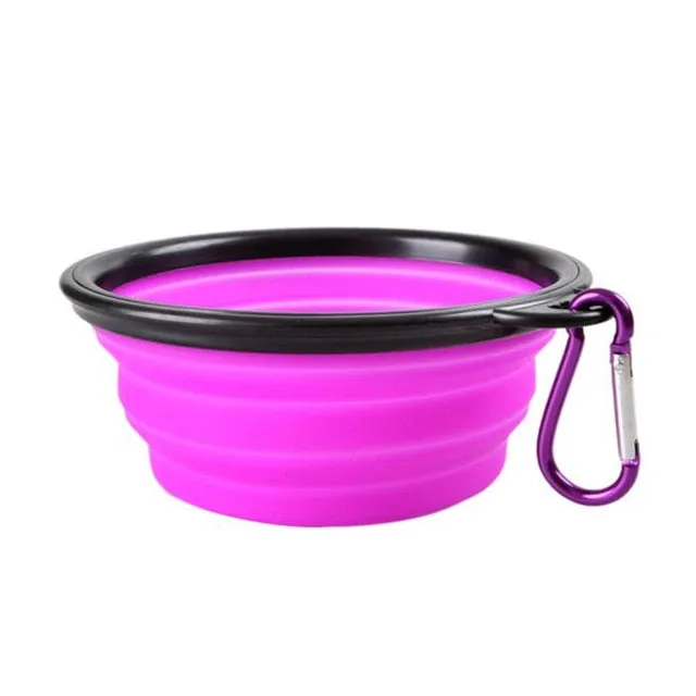 Travel Silicone Bowl Portable Foldable Collapsible Pet Bowl