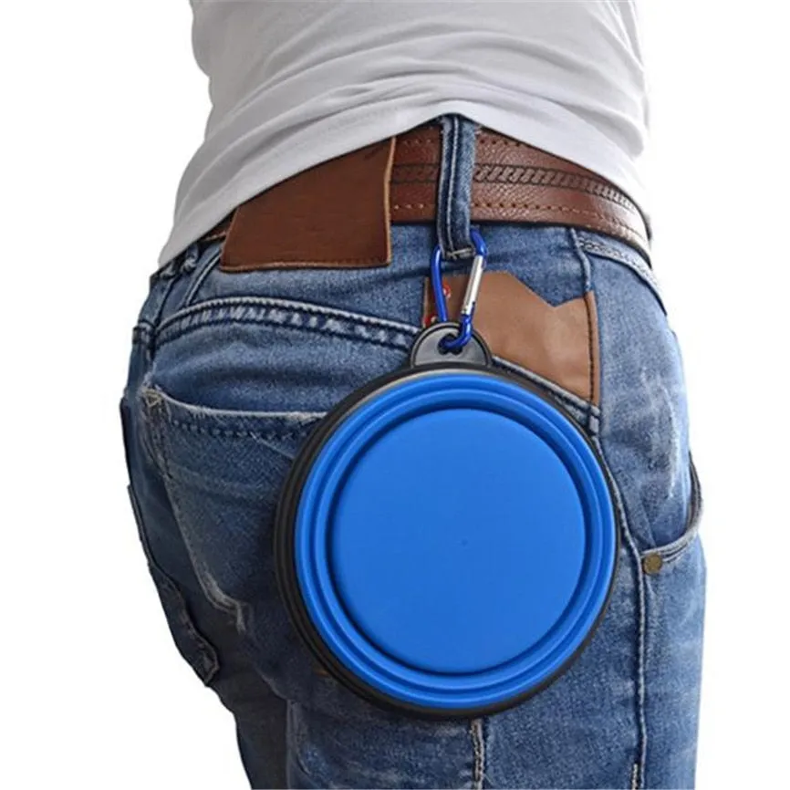 Travel Silicone Bowl Portable Foldable Collapsible Pet Bowl