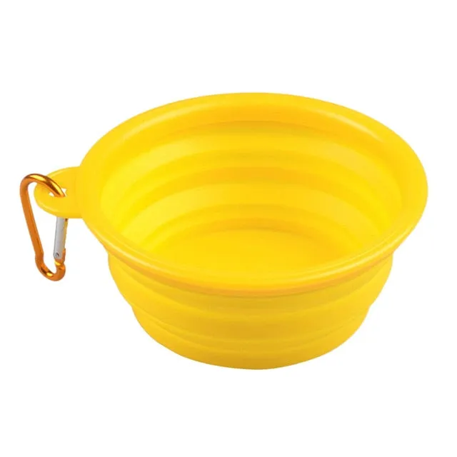 Travel Silicone Bowl Portable Foldable Collapsible Pet Bowl