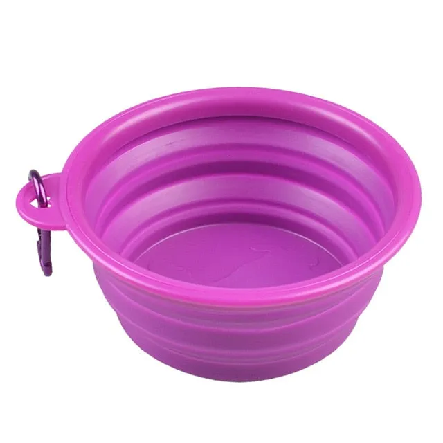 Travel Silicone Bowl Portable Foldable Collapsible Pet Bowl