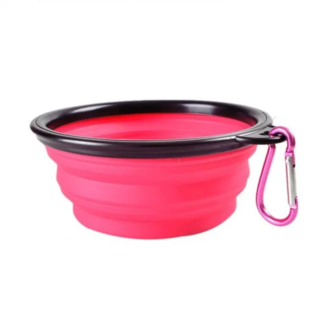 Travel Silicone Bowl Portable Foldable Collapsible Pet Bowl