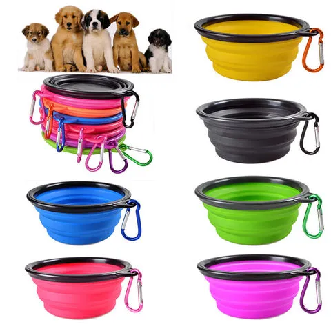 Travel Silicone Bowl Portable Foldable Collapsible Pet Bowl