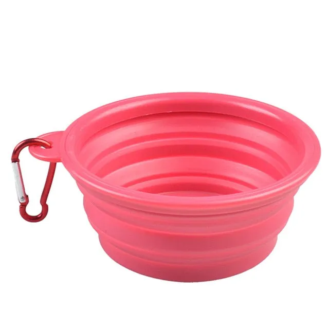 Travel Silicone Bowl Portable Foldable Collapsible Pet Bowl