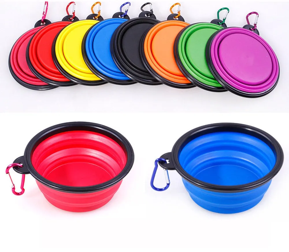 Travel Silicone Bowl Portable Foldable Collapsible Pet Bowl