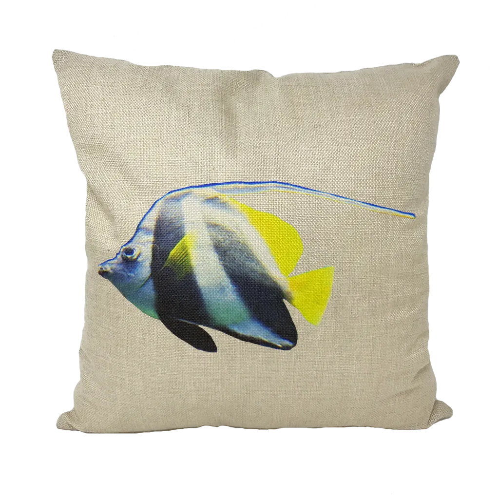 White Black Fish Stripe Throw Pillows