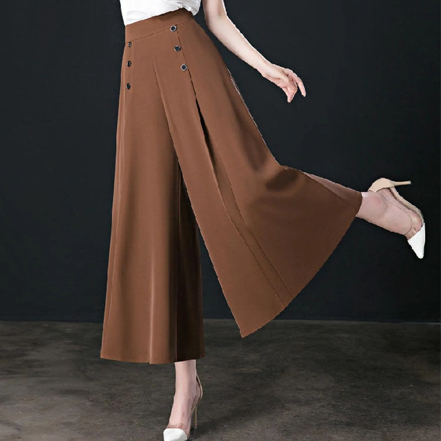 Wide Leg Pants for Women Spring Summer Work Pants Long Palazzo Pants High Waist Trousers