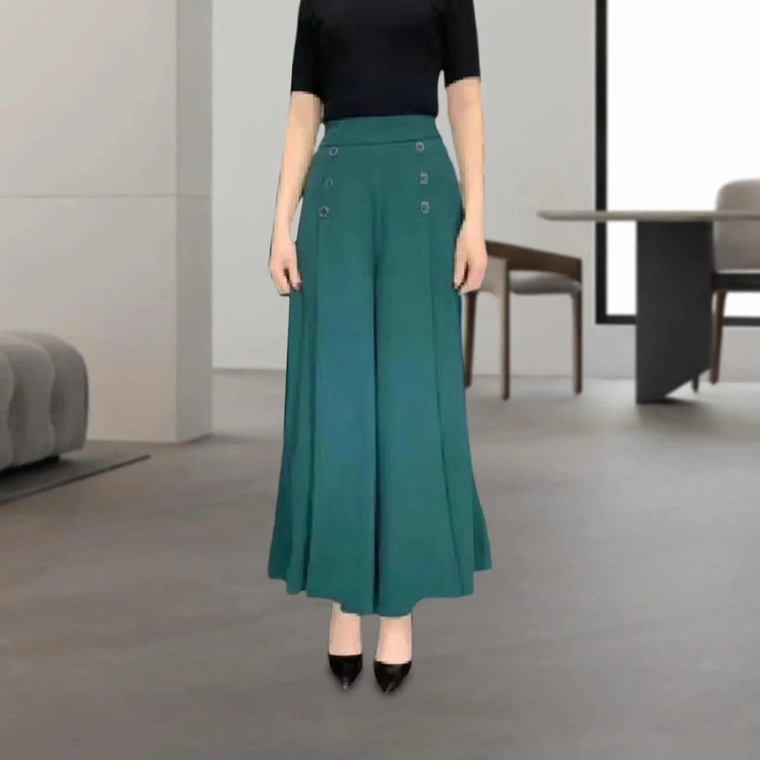 Wide Leg Pants for Women Spring Summer Work Pants Long Palazzo Pants High Waist Trousers