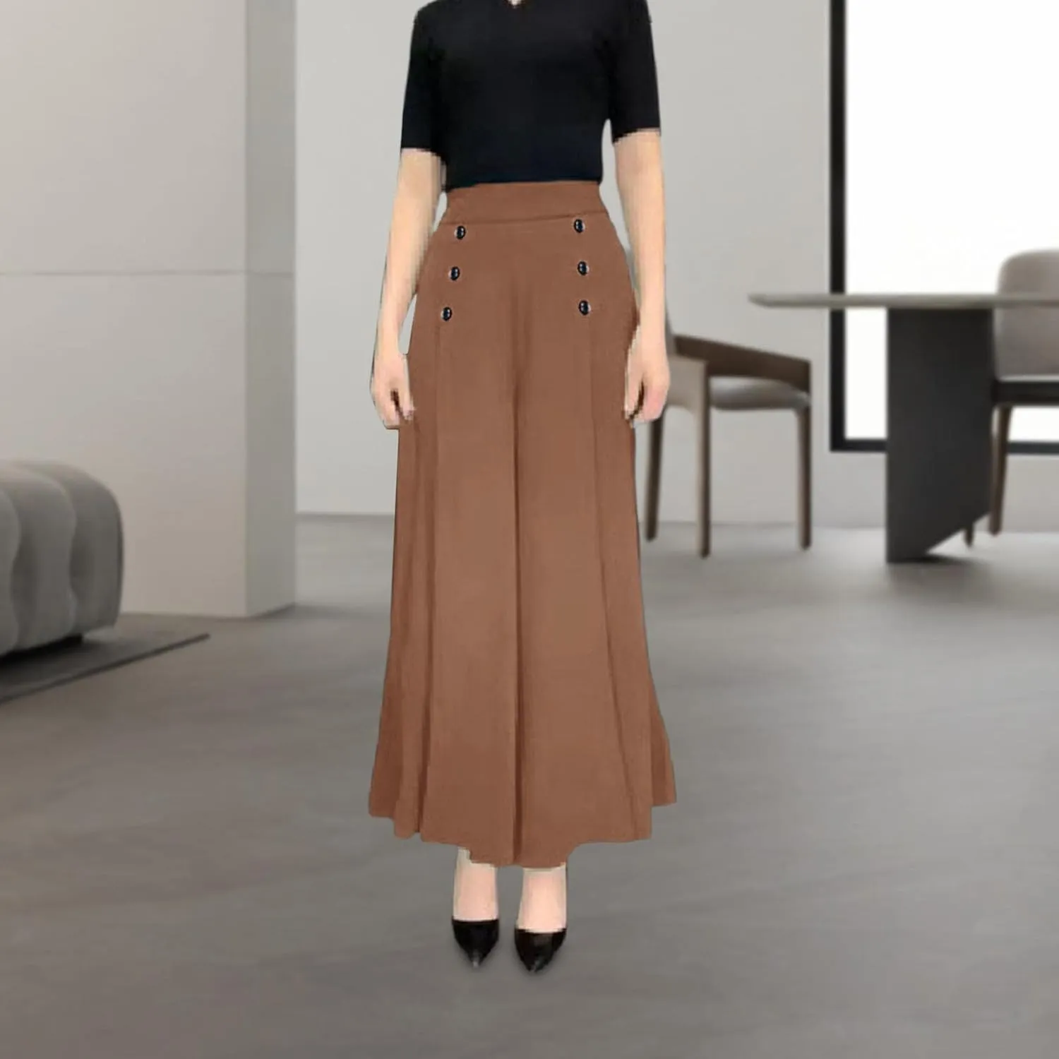 Wide Leg Pants for Women Spring Summer Work Pants Long Palazzo Pants High Waist Trousers