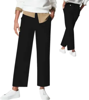 Women High Waist Casual Wide Leg Long Palazzo Pants Trousers Comfy Work Dress Pants Lounge Yoga Capris Pants