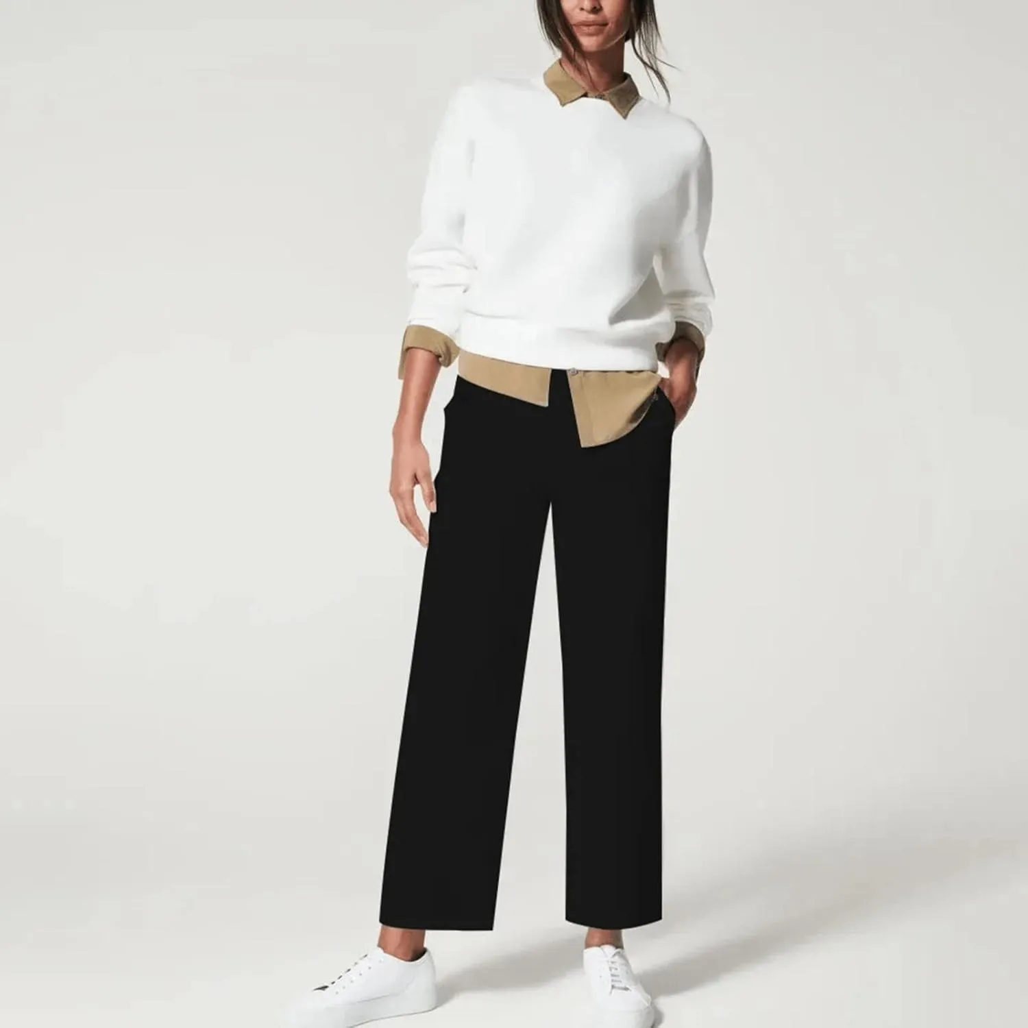 Women High Waist Casual Wide Leg Long Palazzo Pants Trousers Comfy Work Dress Pants Lounge Yoga Capris Pants