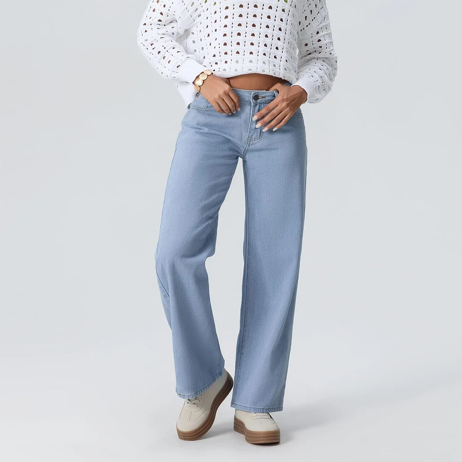 Women Low Waist Baggy Jeans Wide Leg Boyfriend Denim Pants Y2k Casual Vintage Trendy Loose Fit Trousers Streetwear
