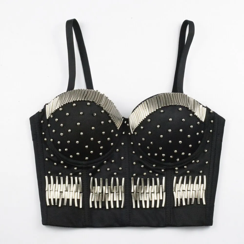 Women Summer Fashion Sexy Strap Beading White Black Ladies Top 2022 Celebrity Designer High Street Camis High Street
