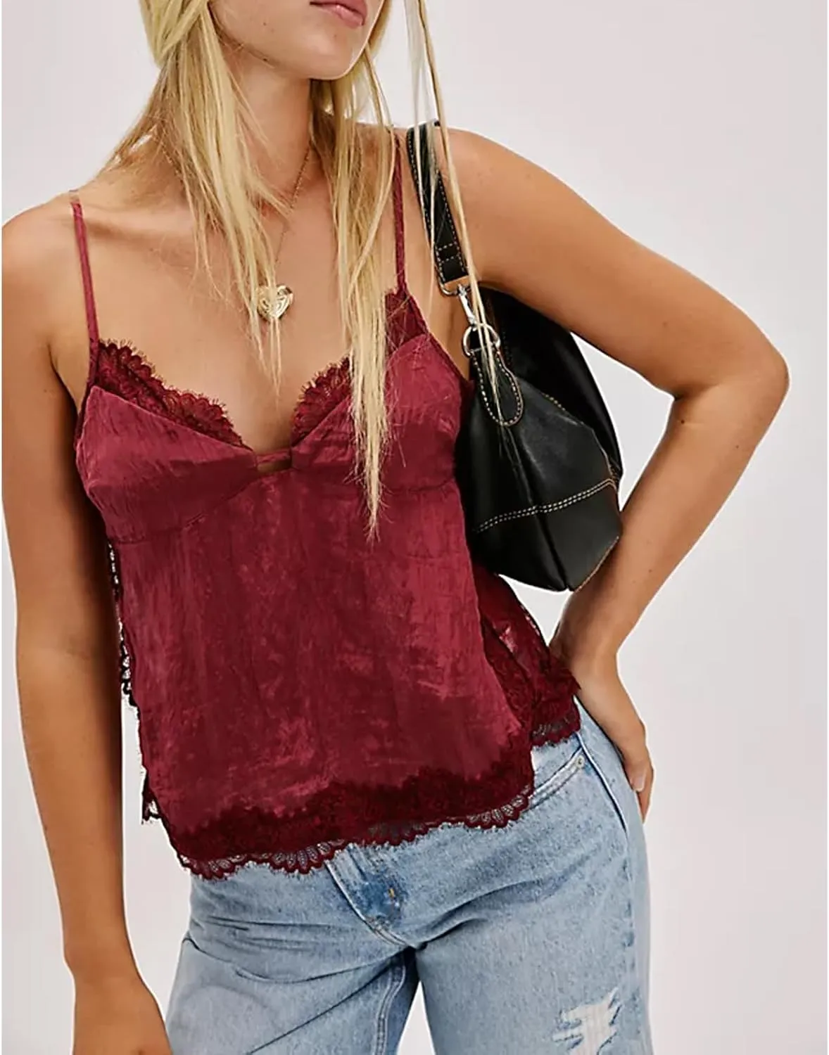 Women Y2K Retro Lace Cami Tops Sexy Backless Spaghetti Strap Low Cut Tanks Sheer Floral Lace Going Out Tops Summer